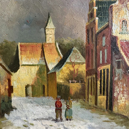 Timeless Cityscape Oil Painting "Gilded Frame" Vintage Artwork Holland Art Shop