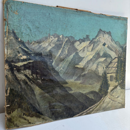 Detailed Landscape Oil Painting "Jagged Mountain" Traditional Art Holland Art Shop