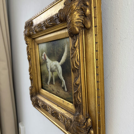 Handcrafted Oil Painting Animals "Playful Pup" Original Medium Artwork
