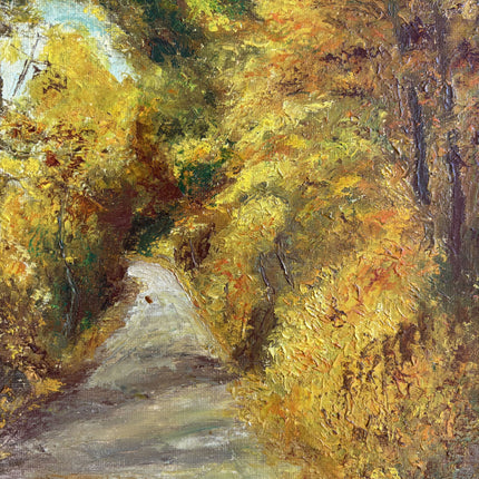 Rustic Landscape Oil Painting "Autumn Path" Original Art Holland Art Shop