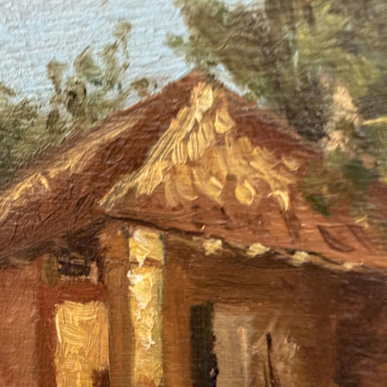 Detailed Landscape Oil Painting "Thatched Cottage" Classic Small Artwork Holland Art Shop