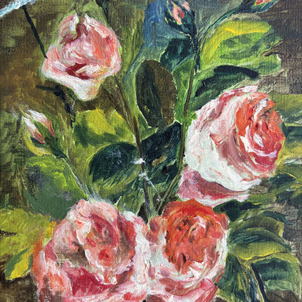 Original Floral Still Life Oil Painting "Rose Vase" Authentic Artwork Holland Art Shop