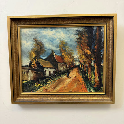 Timeless Landscape Oil Painting "Country Road" Detailed Small Art Holland Art Shop