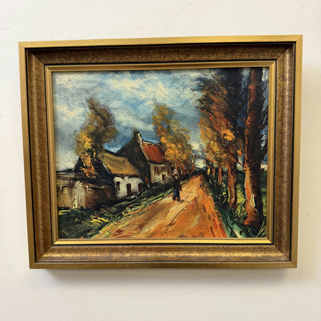 Timeless Landscape Oil Painting "Country Road" Detailed Small Art Holland Art Shop
