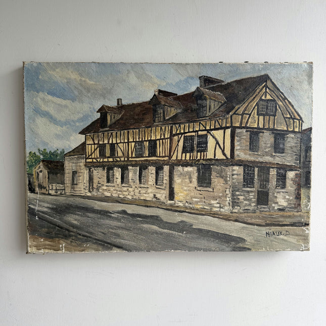 Classic Cityscape Oil Painting "Half-Timbered House" Traditional Artwork Holland Art Shop