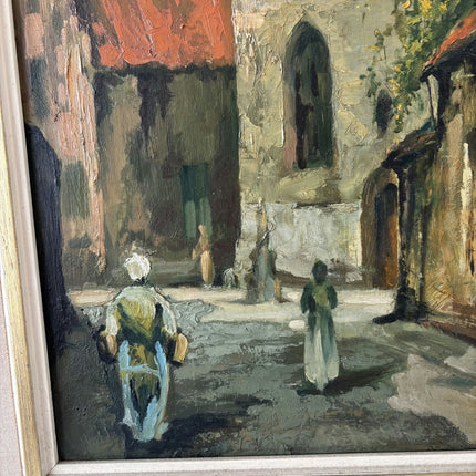 Authentic Oil Painting Cityscape "Church Steeple" Intriguing Large Artwork Holland Art Shop