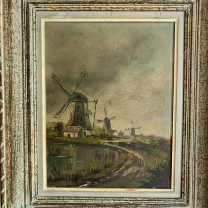 Detailed Landscape Oil Painting "Windmill Study" Elegant Artwork Holland Art Shop