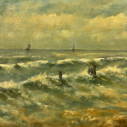 Detailed Seascape Oil Painting "Stormy Sea" Timeless French Artwork Holland Art Shop
