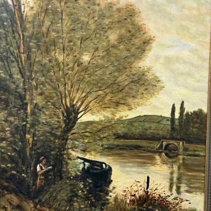 Expressive Landscape Oil Painting "Riverside Tree" Authentic Art Holland Art Shop