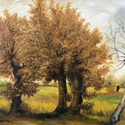 Original Landscape Oil Painting "Autumn Tree" Timeless Belgian Art Holland Art Shop