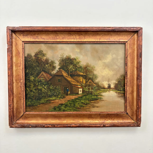 Refined Landscape Oil Painting "Thatched Cottage" Elegant Artwork Holland Art Shop