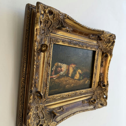 Authentic Figurative Oil Painting "Gilded Frame" Vintage Small Art Holland Art Shop
