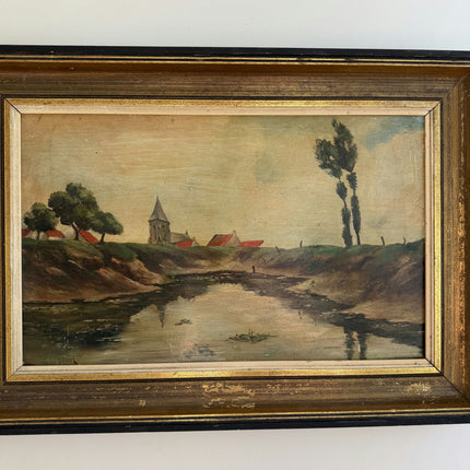 Detailed Landscape Oil Painting "Framed Painting" Vintage Art Holland Art Shop