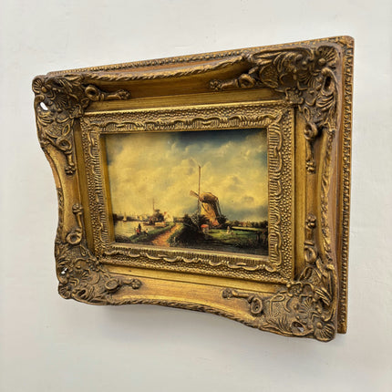 Expressive Landscape Print "Gilded Frame" Refined Small Artwork Holland Art Shop