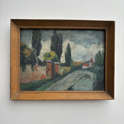 Expressive Landscape Oil Painting "Cypress Trees" Elegant Small Artwork Holland Art Shop