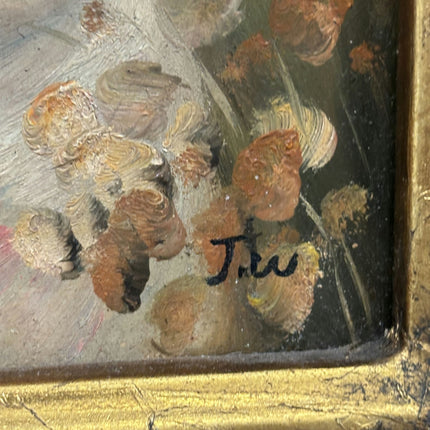 Antique Portrait Oil Painting "Gilded Frame" Original Small Art Holland Art Shop