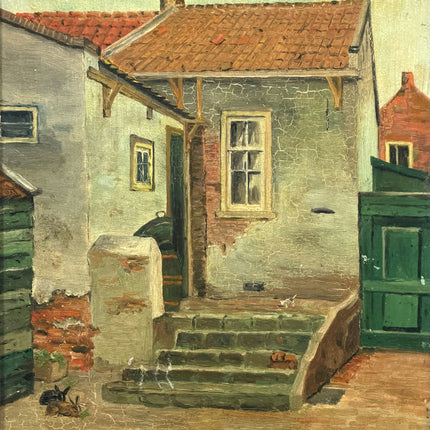 Authentic Still Life Oil Painting "Green Door" Timeless Small Art Holland Art Shop