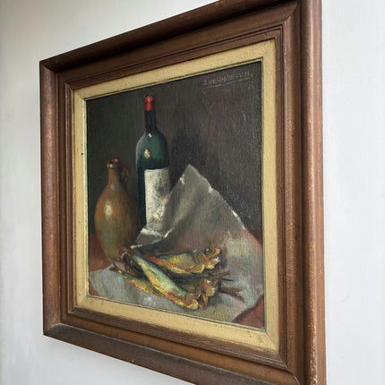Timeless Still Life Oil Painting "Green Bottle" Handcrafted Artwork Holland Art Shop
