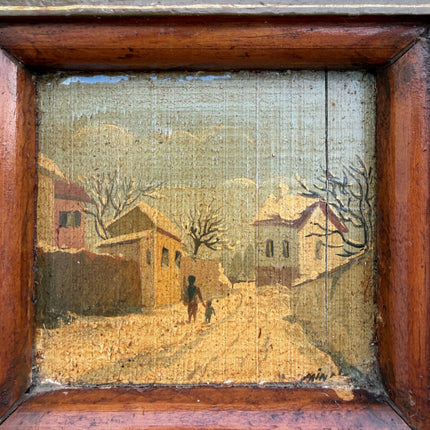 Original Winter Landscape Oil Painting "Snowy Village" Expressive Small Art Holland Art Shop