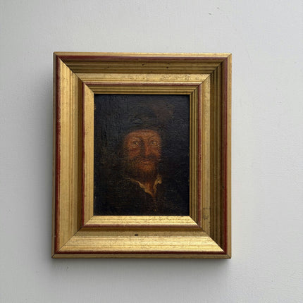 Antique Portrait Oil Painting "Gilded Frame" Handcrafted Small Artwork Holland Art Shop
