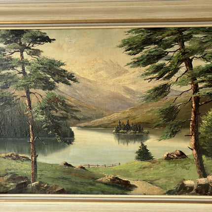 Traditional Landscape Oil Painting "Mountain Lake" Rustic Large Art Holland Art Shop