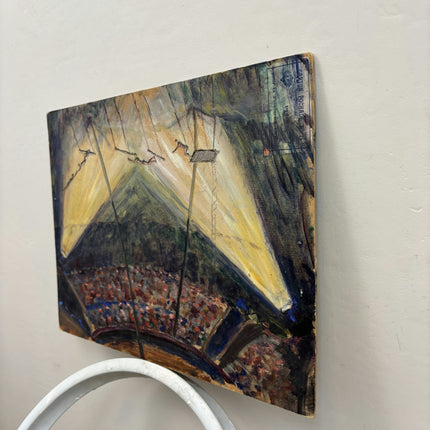 Classic Figurative Oil Painting "Flying Trapeze" Rustic Small Artwork Holland Art Shop