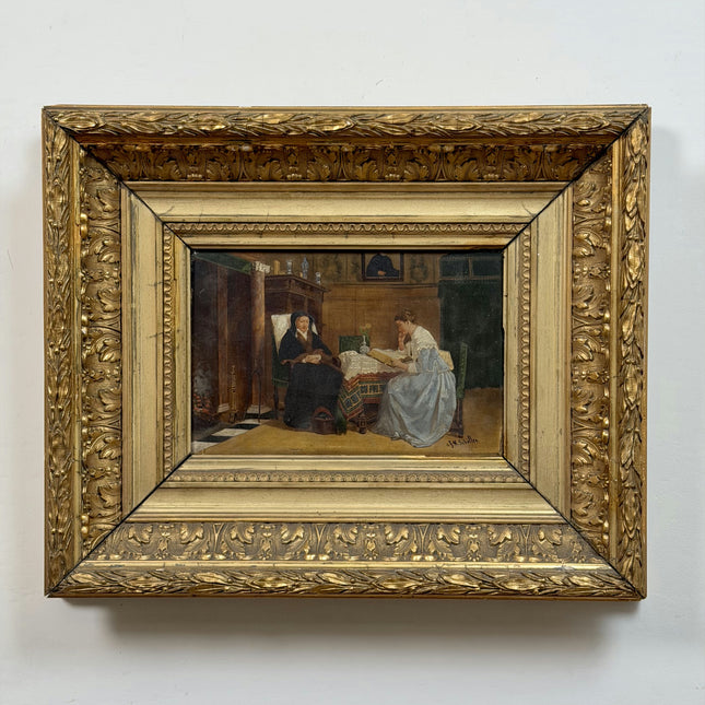 Classic Figurative Oil Painting "Gilded Frame" Handcrafted Art Holland Art Shop