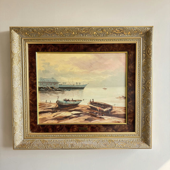 Refined Seascape Oil Painting "Canvas Backing" Traditional Artwork Holland Art Shop