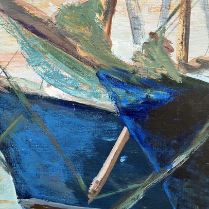 Classic Harbor Scene Oil Painting "Sailboat Bow" Traditional Artwork Holland Art Shop