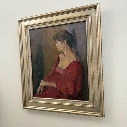 Vintage Portrait Oil Painting "Seated Woman" Authentic Large Art Holland Art Shop