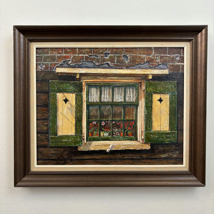 Traditional Cityscape Oil Painting "Green Window" Timeless Artwork Holland Art Shop