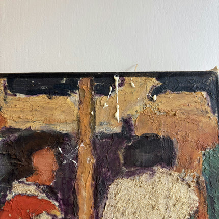 Timeless Figurative Oil Painting "Crowded Figures" Rustic Artwork Holland Art Shop