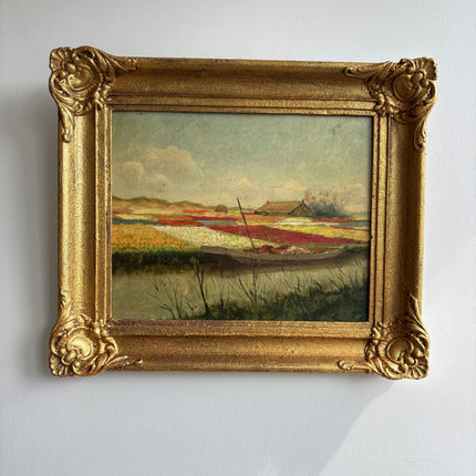 Traditional Landscape Oil Painting "Gilded Frame" Authentic Small Art Holland Art Shop
