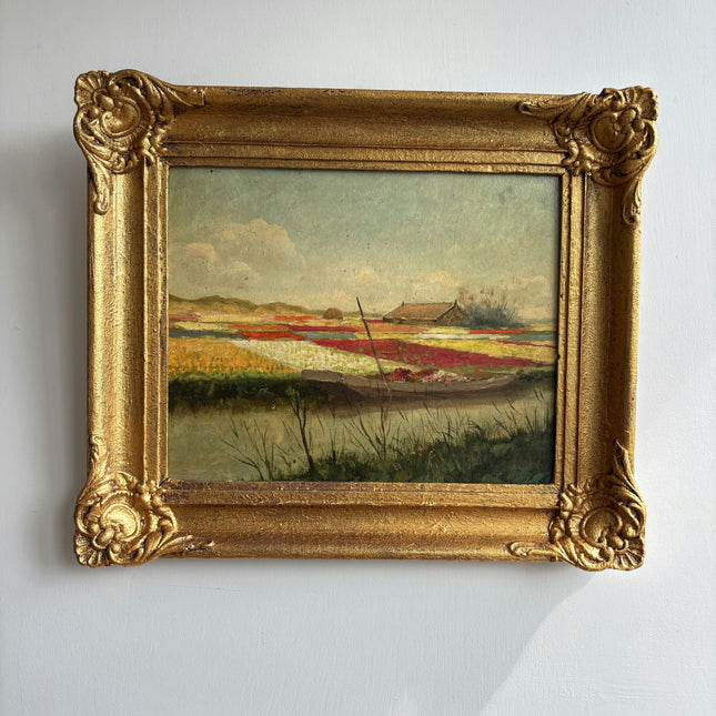 Traditional Landscape Oil Painting "Gilded Frame" Authentic Small Art Holland Art Shop