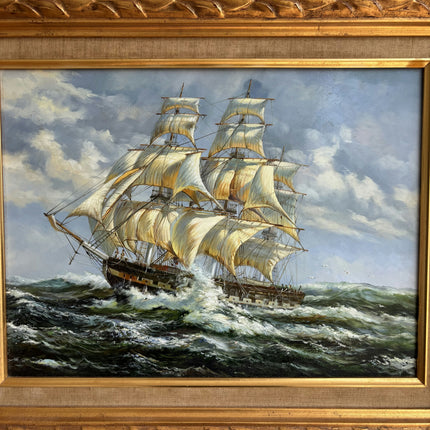 Detailed Seascape Oil Painting "Sailing Ship" Refined Art Holland Art Shop