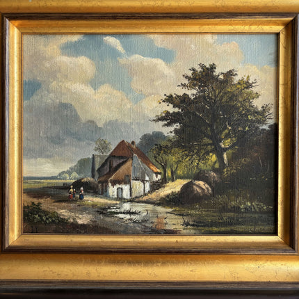 Rustic Landscape Oil Painting "Thatched Cottage" Timeless Art Holland Art Shop