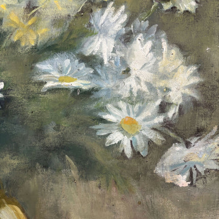 Original Flowery Still Life Oil Painting "Daisy Bouquet" Detailed Art Holland Art Shop