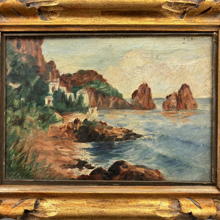 Handcrafted Seascape Oil Painting "Rocky Coast" Traditional Small Artwork Holland Art Shop