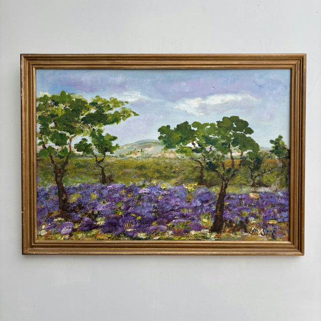 Traditional Landscape Oil Painting "Lavender Trees" Original Art Holland Art Shop