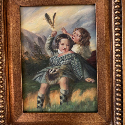 Marvelous Oil Painting Portrait "Childhood Playtime" Antique Medium Artwork Holland Art Shop