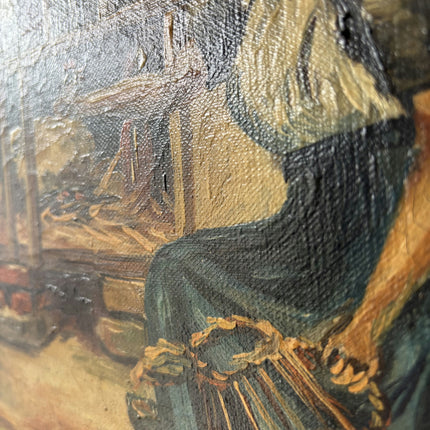 Vintage Figurative Oil Painting "Seated Woman" Authentic Artwork Holland Art Shop