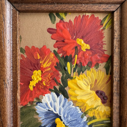 Handcrafted Floral Still Life Oil Painting "Framed Flowers" Small Artwork Holland Art Shop