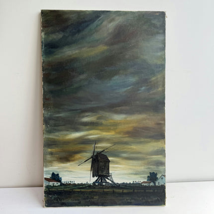 Classic Landscape Oil Painting "Old Windmill" Rustic Large Art Holland Art Shop