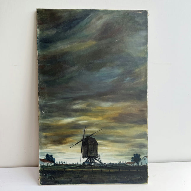 Classic Landscape Oil Painting "Old Windmill" Rustic Large Art Holland Art Shop