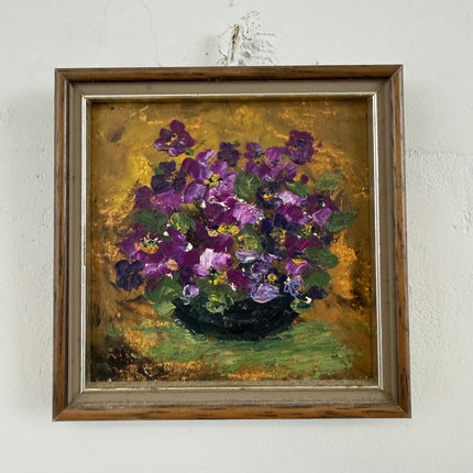 Expressive Floral Still Life Oil Painting "Violet Bouquet" Small Artwork Holland Art Shop