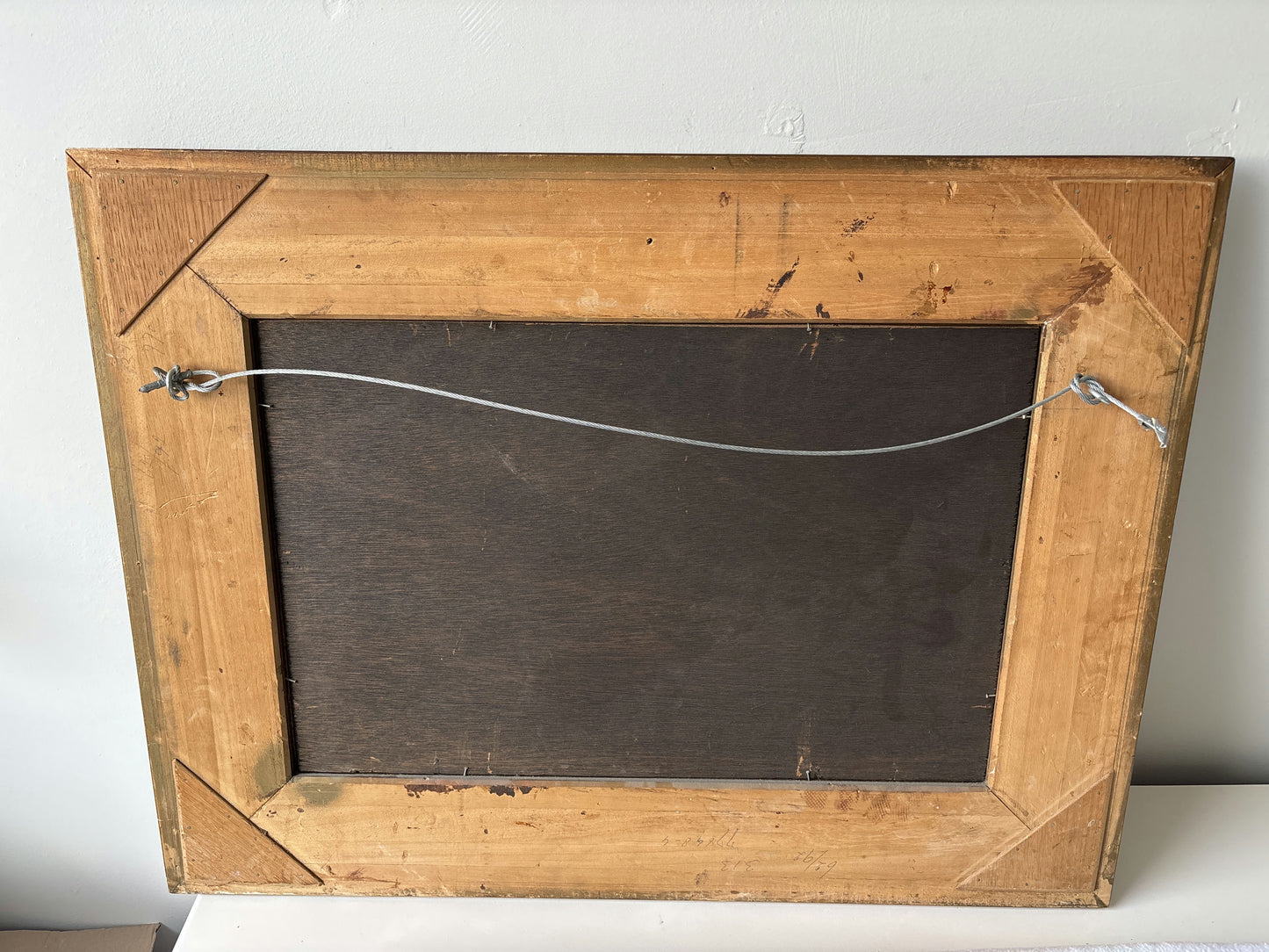 19th Century Antique Brick Building Snow Trees Skaters Oil Painting Authentic