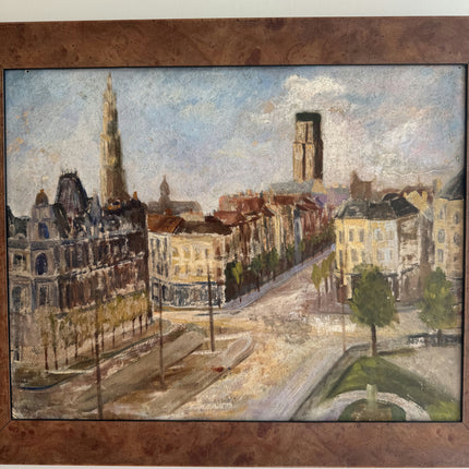 Refined Landscape Oil Painting "City Street" Traditional Art Holland Art Shop