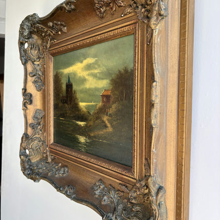 19th Century Antique Seascape Oil Painting "Ornate Frame" Art Holland Art Shop