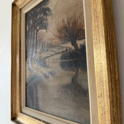 Traditional Oil Painting Winter Landscape "Winter Trees" Expressive Small Art Holland Art Shop