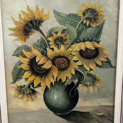 Original Flowery Still Life Oil Painting "Sunflower Bouquet" Timeless Art Holland Art Shop